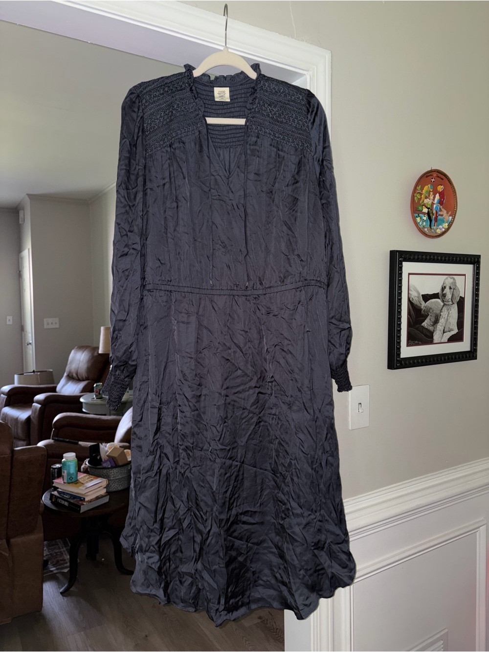 Matilda Jane navy Long Sleeve Smocked Yoke Dress